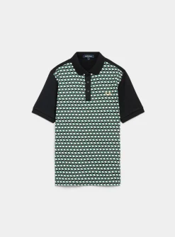 Check jacquard knit polo
