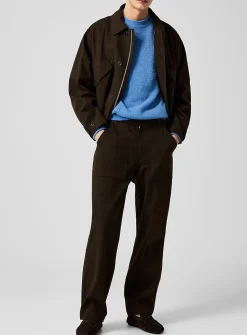 Chevron pattern utilitarian twill pant