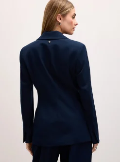 Chic cinched twill blazer
