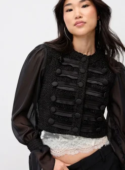 Chiffon sleeves parade blazer