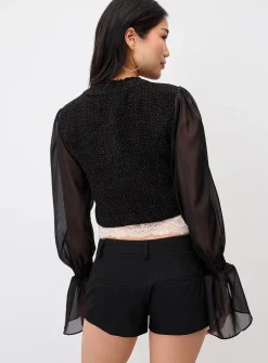 Chiffon sleeves parade blazer