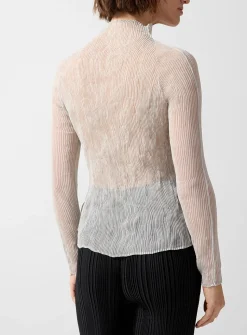 Chiffon Twist high-neck top