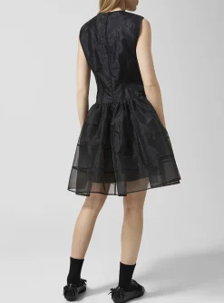Claudie black organza minidress