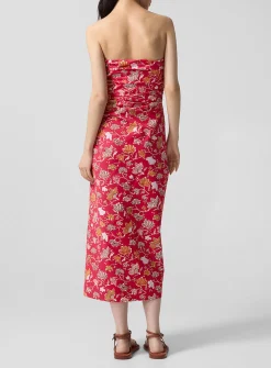 Cléopâtre draped strapless midi dress