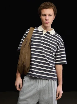 Club-stripe boxy polo
