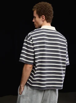 Club-stripe boxy polo
