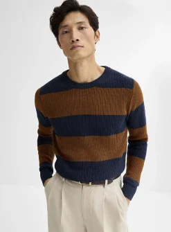 Club-stripe rib-knit sweater
