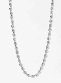 Coffee bean links sterling silver bracelet