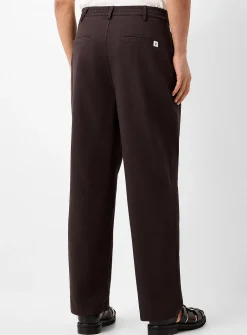 Coffee pleated fluid pant