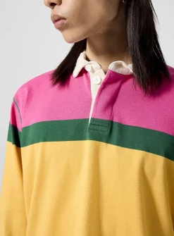 Colour block rugby polo