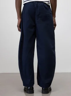 Colourful elastic-waist canvas pant