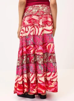 Colourful paisley pattern peasant skirt