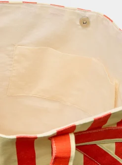 Colourful striped tote