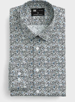 Contrast abstract flower shirt
