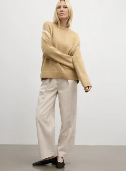 Contrasting overcast pure cotton sweater