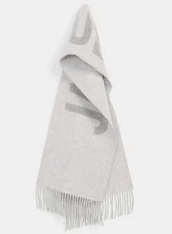 Contrasting signature virgin wool scarf
