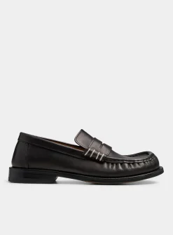 Contrasting stitching penny loafers