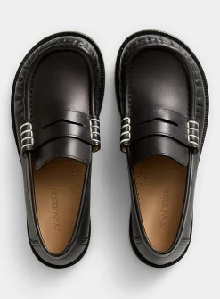 Contrasting stitching penny loafers