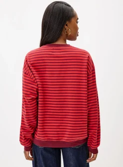 Contrast stripes loose sweater