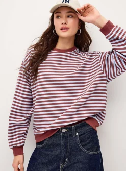 Contrast stripes loose sweater