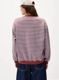 Contrast stripes loose sweater