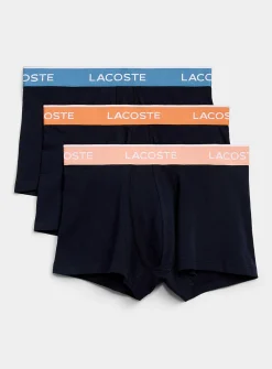 3" contrast-waist navy-blue trunks