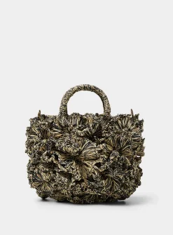 Coral reef small black and beige bag