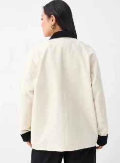 Corduroy accents twill blazer