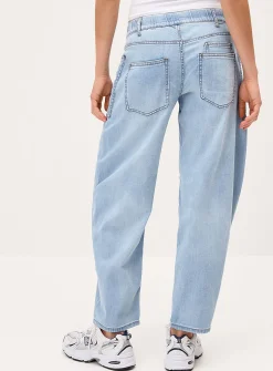 Cord waist barrel jean