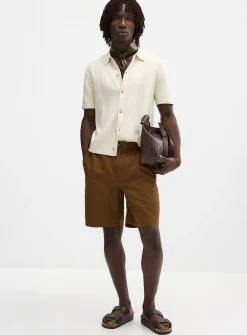 Cotton-linen Bermudas