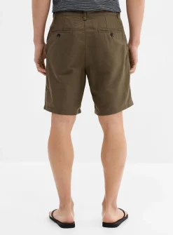Cotton-linen Bermudas