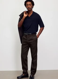 Cotton-linen pleated pant