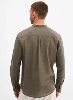 Cotton-linen pull-on shirt
