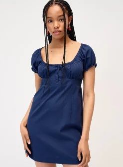 Cotton puff-sleeve dress