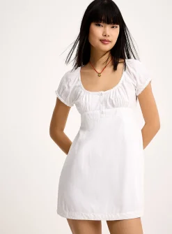 Cotton puff-sleeve dress