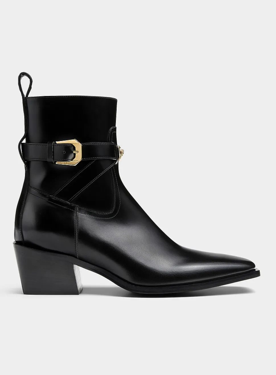 Cowboy-style heel boots