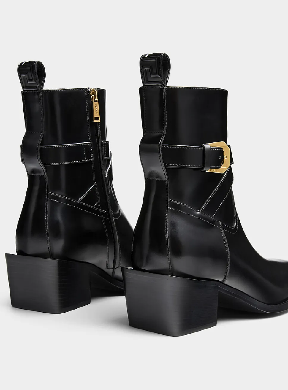 Cowboy-style heel boots