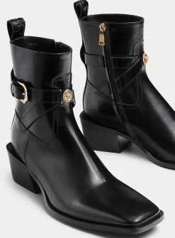 Cowboy-style heel boots