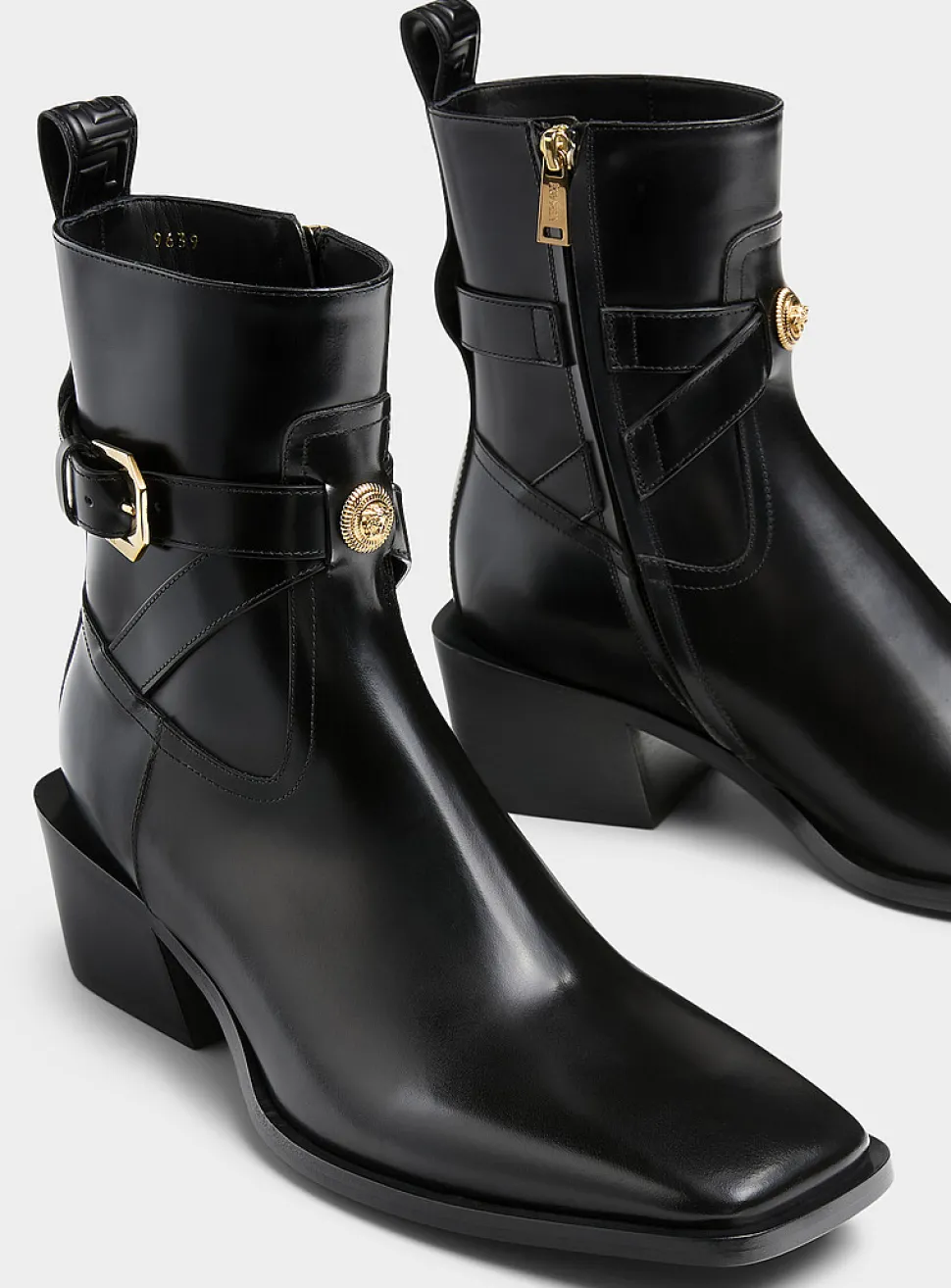 Cowboy-style heel boots
