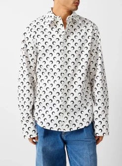 Crescent moon poplin shirt