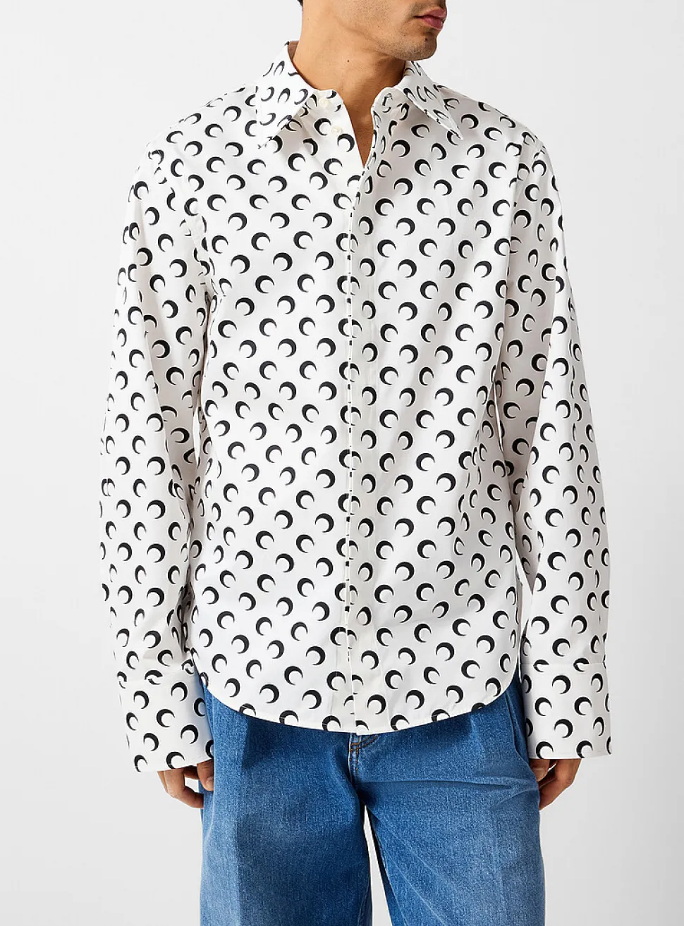 Crescent moon poplin shirt