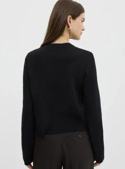 Crest buttons decorative pockets cardigan