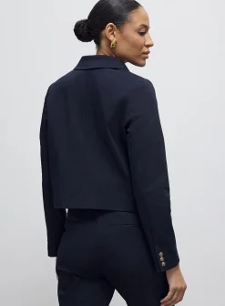 Crest buttons shirt-collar blazer