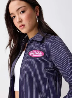 Crest pinstriped blazer
