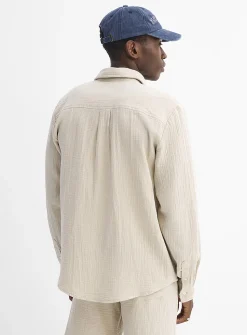 Crinkled cotton shirt