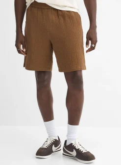 Crinkled cotton short