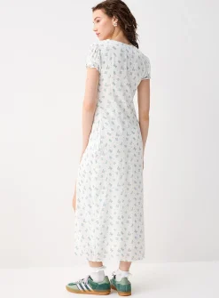Crinkled-finish maxi dress