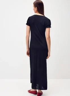 Crinkled-finish maxi dress