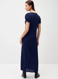 Crinkled-finish maxi dress