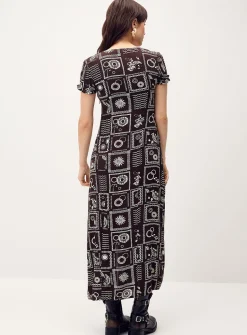 Crinkled-finish maxi dress